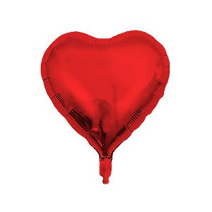 Balão Metalizado 10 Coração Vermelho - pacote com 6 unidades