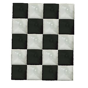 Balão Metalizado 18 Quadrado Dupla Face Preto e Branco - Pacote com 20 unidades