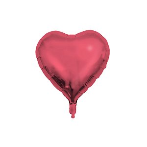 Balão Metalizado 05 Coração Rosa - pacote com 6 unidades