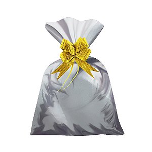 Saco Metalizado Para Presente 89x119cm Prata Liso -  pacote com 25 Unidades