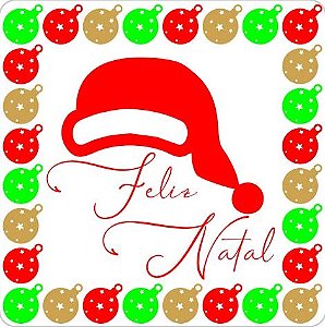 Etiqueta Adesiva Natal Gorro Noel - pacote com 60 unidades