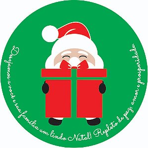 Etiqueta Adesiva Natal Verde - pacote com 60 unidades