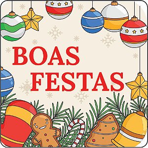 Etiqueta Adesiva Boas Festas - pacote com 60 unidades