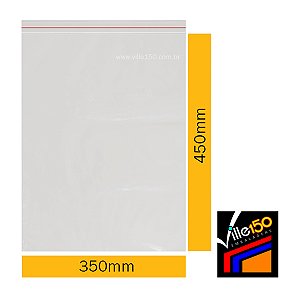 Saco Plástico ZIP Incolor 35x45cm 0.08 - Pacote com 100 unidades
