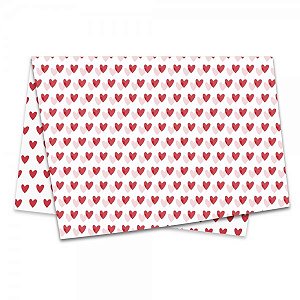 Papel de Seda Decorado 50x70cm Amo Você - pacote com 50 unidades