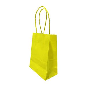 Sacolas de Papel 11x15x06cm Amarelo - Pacote com 10 unidades