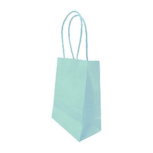 Sacolas de Papel 11x15x06cm Azul Claro - Pacote com 10 unidades