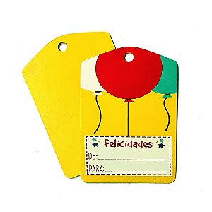 TAG Decorativa Felicidades De Para - Pacote com 10 unidades