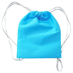 Mochila em TNT 25x35cm Azul Claro - pacote com 5 unidades