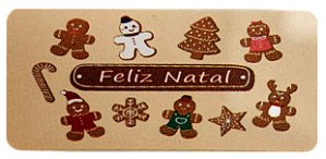 Etiqueta Adesiva GingerBreads - pacote com 60 unidades