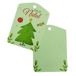 TAG Decorativa Feliz Natal - Pacote com 10 unidades