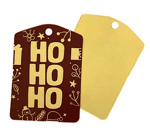 TAG Decorativa Ho Ho Ho - Pacote com 10 unidades