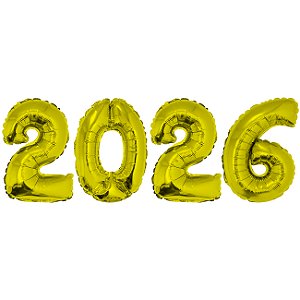 Balão Metalizado 2026 Prateado ou Dourado