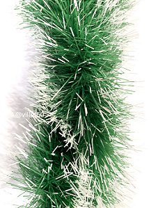 Festão de Metalóide Quadruplo 10cmx5m Verde Nevado