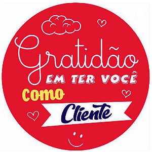 Etiqueta Adesiva Gratidão - pacote com 60 unidades