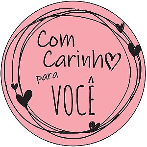 Etiqueta Adesiva Com Carinho Para Você - pacote com 60 unidades