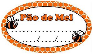 Etiqueta Adesiva Pão de Mel Abelhinha - pacote com 100 unidades