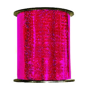 Fitilho Plástico Holográfico 5mm x 200m Pink