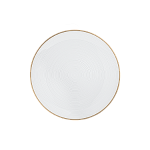 Prato Descartável Transparente com Borda Ouro Sobremesa - Pacote com 6 unidades