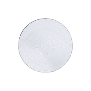 Prato Descartável Transparente com Borda Prata Sobremesa - Pacote com 6 unidades