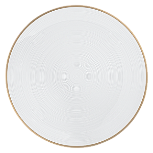 Prato Descartável Transparente com Borda Ouro Refeição - Pacote com 6 unidades