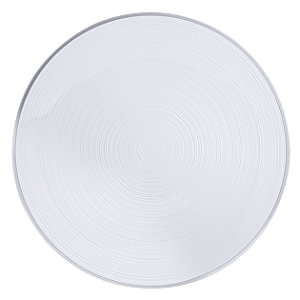Prato Descartável Transparente com Borda Prata Refeição - Pacote com 6 unidades