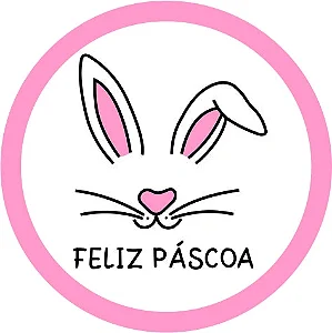 Etiqueta Adesiva Coelho Rosa pacote com 60 unidades