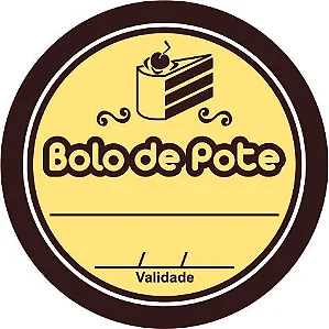 Etiqueta Adesiva Bolo no Pote - pacote com 60 unidades