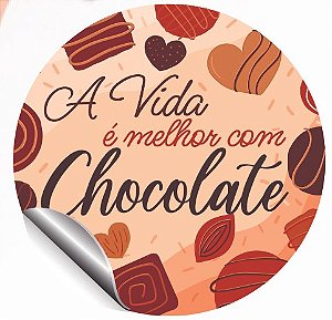 Etiqueta Adesiva Chocolate Vida pacote com 60 unidades