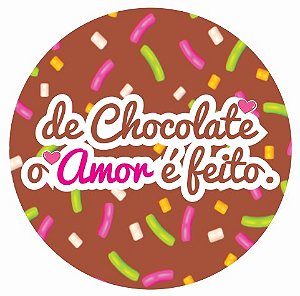 Etiqueta Adesiva Chocolate Amor pacote com 60 unidades