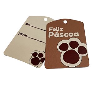 TAG Decorativa Páscoa Patinha do Coelhinho - Pacote com 10 unidades