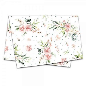 Papel de Seda Decorado 50x70cm Alice Floral - pacote com 50 unidades