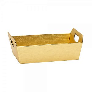 Cesta de Papel P Ouro Metal