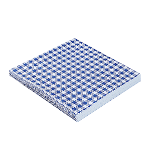 Guardanapo Estampado 25cm Xadrez Azul - Pacote com 20 unidades