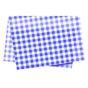 Papel de Seda 50x70cm Xadrez Azul Escuro - 10 folhas