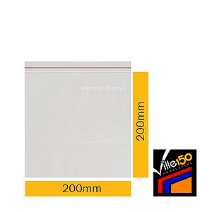 Saco Plástico ZIP Incolor 20x20cm 0.08 - Pacote com 100 unidades