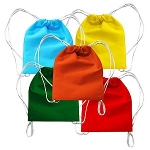 Mochila em TNT 25x35cm Sortida - pacote com 5 unidades