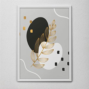 Quadro Decorativo Folhagem Abstrata B&D