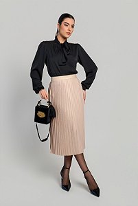 SAIA  PLISSADA - BEGE