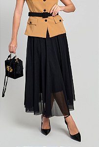 SAIA MIDI TULE - PRETA