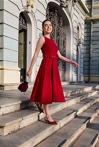 VESTIDO MIDI - VERMELHO