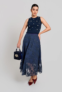 SAIA MIDI TULE BORDADO