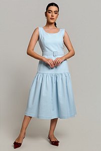 VESTIDO MIDI AZUL