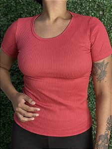 Blusinha Canelada Rosa
