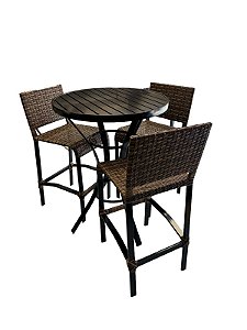 Conjunto Bistrô Nova York Preto + Banqueta Paris