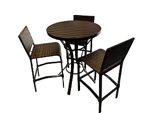 Conjunto Bistrô Nova York Marrom  + Banqueta Paris