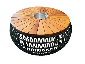 Champanheira Dubai Trama em V Tampo Madeira em Cedro