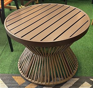 Mesa de Centro Veneza com Tampo de Alumínio Ripado