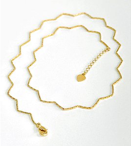 CHOKER ZIGZAG BANHADA A OURO 18K