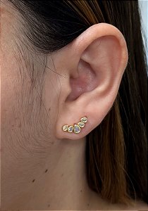 BRINCO EAR CUFF MINI CRAVEJADO COM ZIRCONIAS BANHADO EM OURO 18K